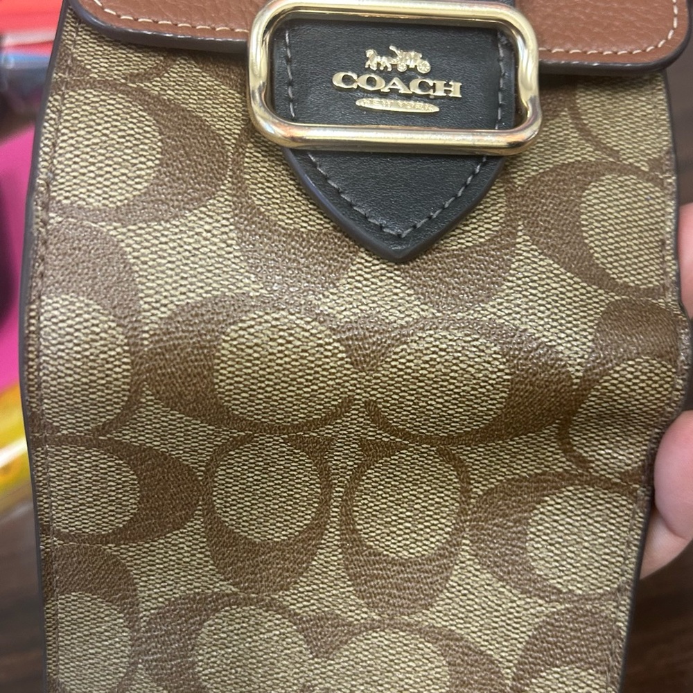 Coach Small Morgan Wallet In Colorblock Leather & Signature Canvas 🤎🤎🤎🤎🤎 - Picture 2 of 9